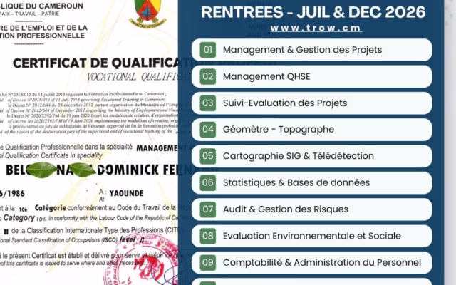 formation professionnelle formation yaoundé MINEFOP